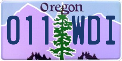 OR license plate 011WDI