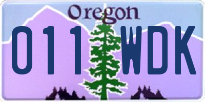 OR license plate 011WDK