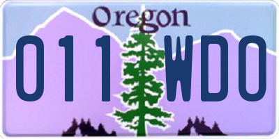 OR license plate 011WDO