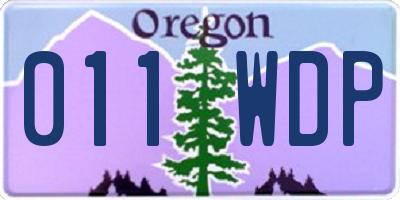 OR license plate 011WDP
