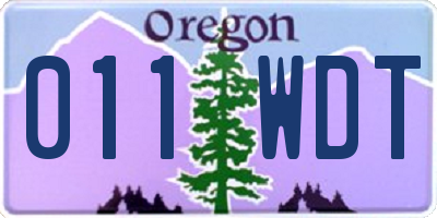 OR license plate 011WDT