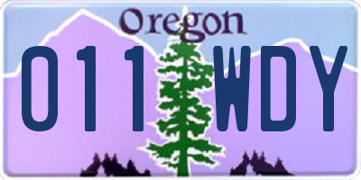 OR license plate 011WDY