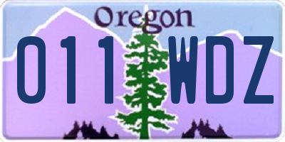 OR license plate 011WDZ
