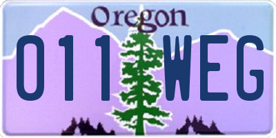 OR license plate 011WEG