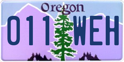 OR license plate 011WEH