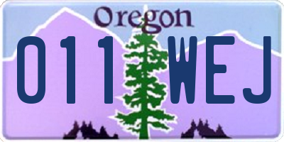 OR license plate 011WEJ