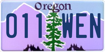 OR license plate 011WEN