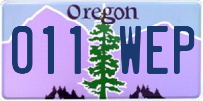 OR license plate 011WEP