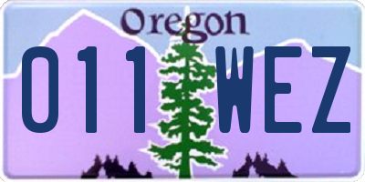 OR license plate 011WEZ