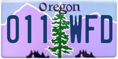 OR license plate 011WFD