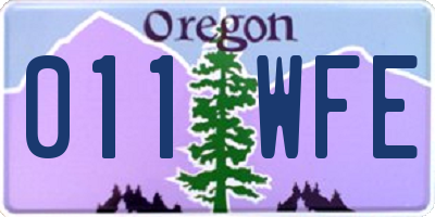 OR license plate 011WFE