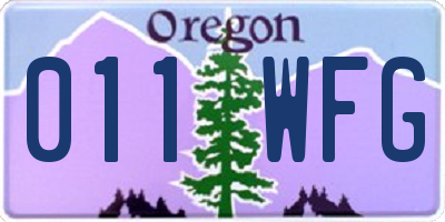 OR license plate 011WFG