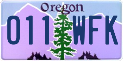 OR license plate 011WFK