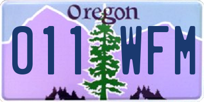 OR license plate 011WFM