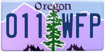 OR license plate 011WFP