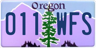 OR license plate 011WFS