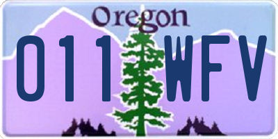 OR license plate 011WFV