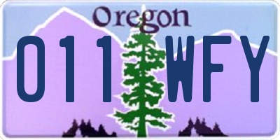OR license plate 011WFY