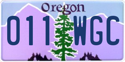 OR license plate 011WGC