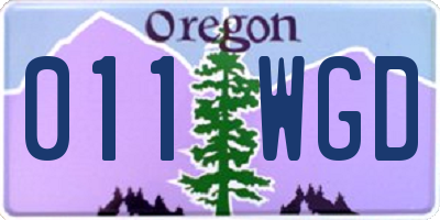 OR license plate 011WGD