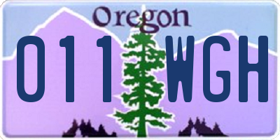 OR license plate 011WGH