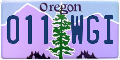 OR license plate 011WGI