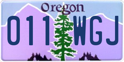 OR license plate 011WGJ