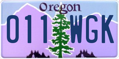 OR license plate 011WGK