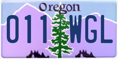 OR license plate 011WGL