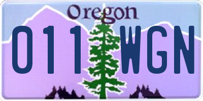 OR license plate 011WGN