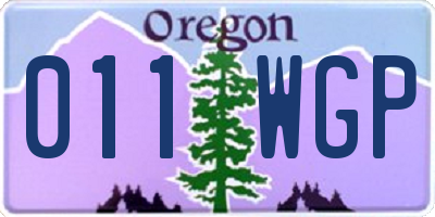 OR license plate 011WGP