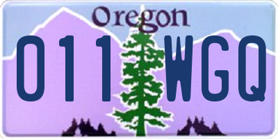OR license plate 011WGQ