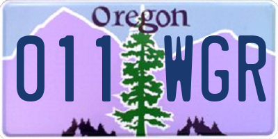 OR license plate 011WGR