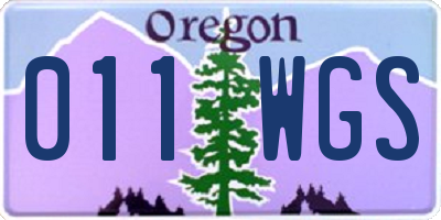 OR license plate 011WGS