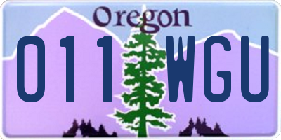 OR license plate 011WGU