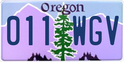 OR license plate 011WGV