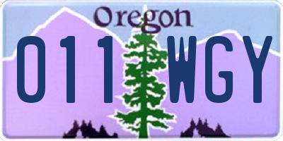 OR license plate 011WGY