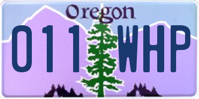 OR license plate 011WHP