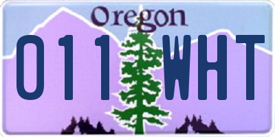 OR license plate 011WHT