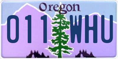 OR license plate 011WHU
