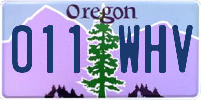 OR license plate 011WHV