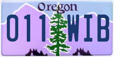 OR license plate 011WIB