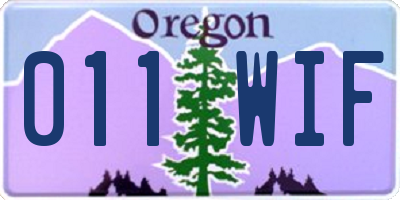 OR license plate 011WIF