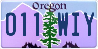 OR license plate 011WIY