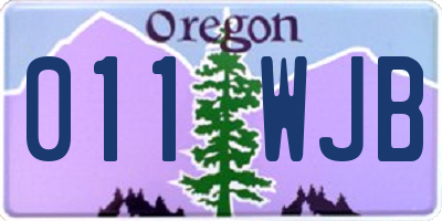 OR license plate 011WJB