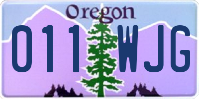 OR license plate 011WJG