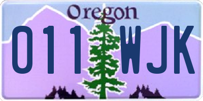 OR license plate 011WJK