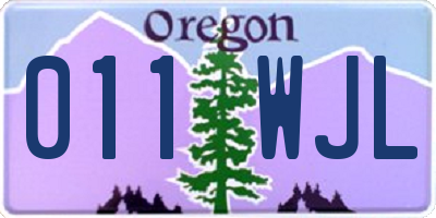 OR license plate 011WJL
