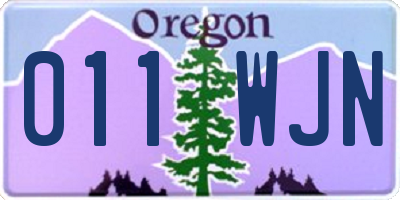 OR license plate 011WJN