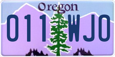 OR license plate 011WJO